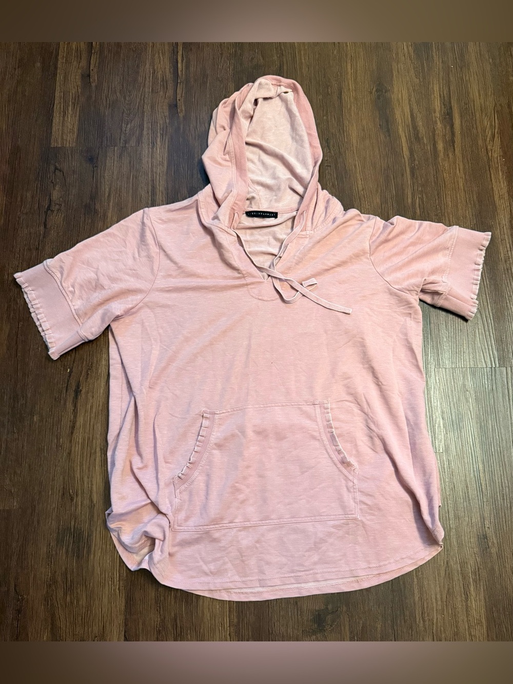 Jane + Delancey Light Pink Hooded Short-Sleeve Top -